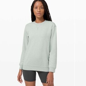Lululemon All Yours Crew *Terry Heathered Island Mist light Green size 6 fit